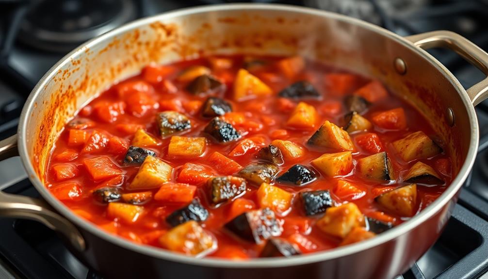 simmer eggplant until tender