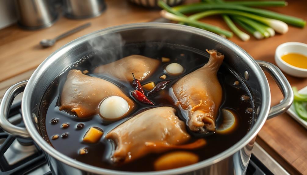 simmer gently with aromatics