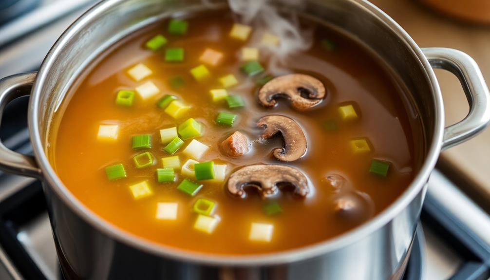 simmer soup briefly now