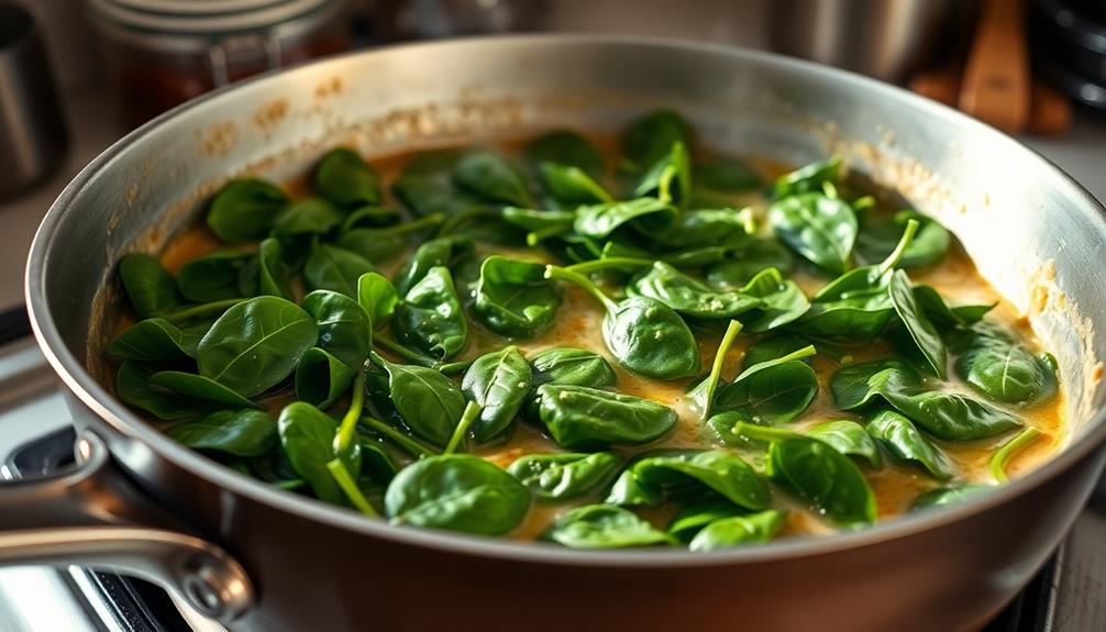 simmer spinach until tender