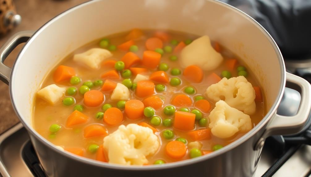 simmer vegetables in sauce