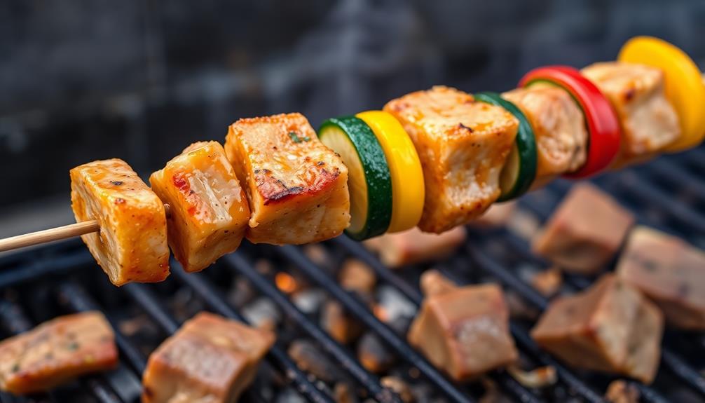 skewer chicken and vegetables