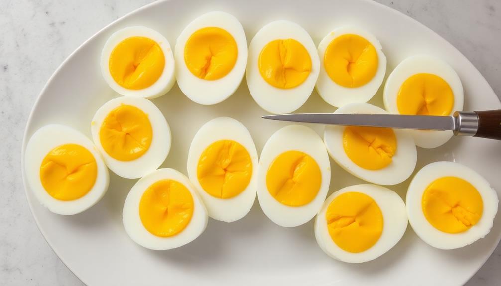 slice eggs lengthwise carefully