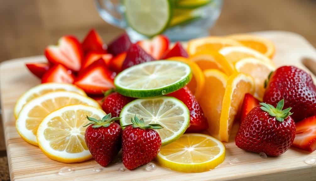 slice fruit add water