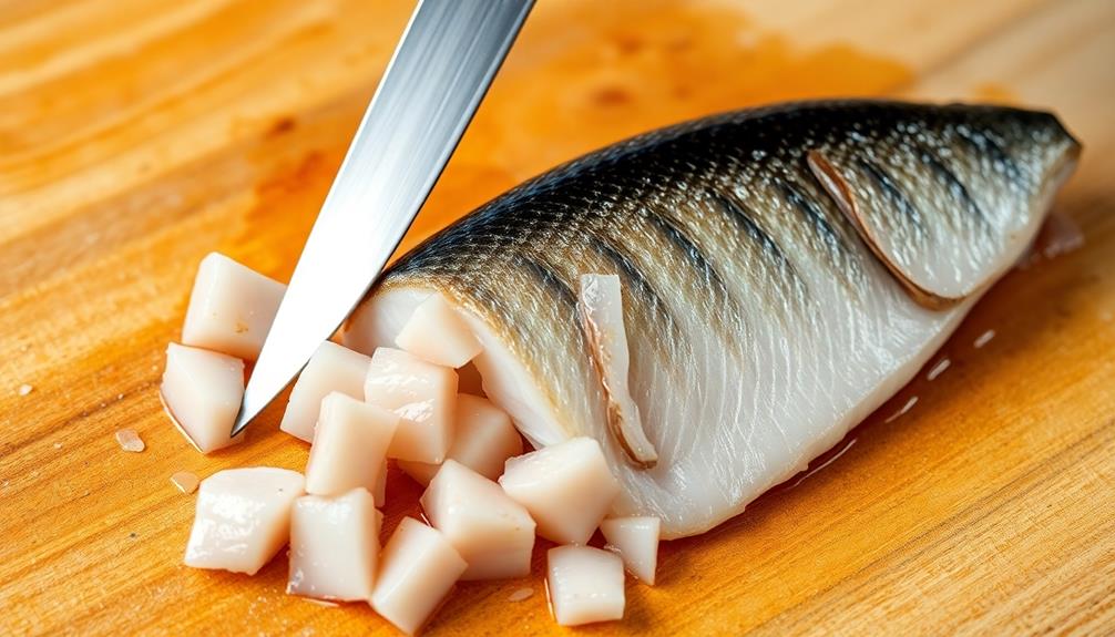 slice herring bite sized pieces