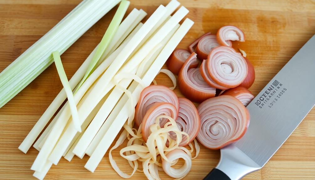 slice lemongrass and shallots