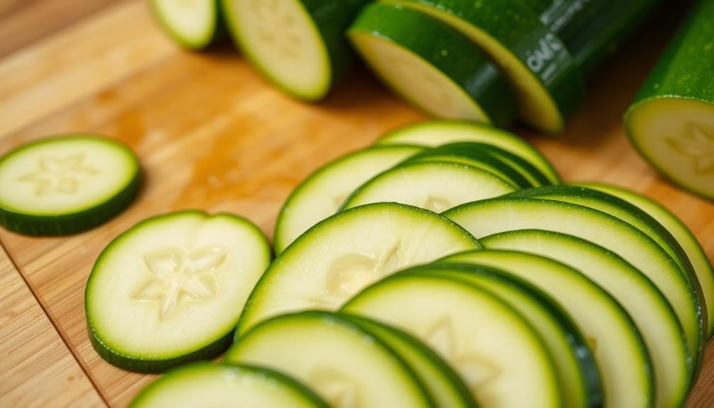 slice zucchini into rounds