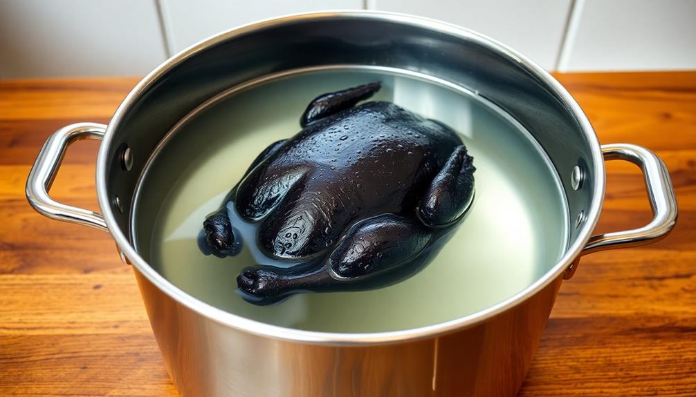 soak black chicken water