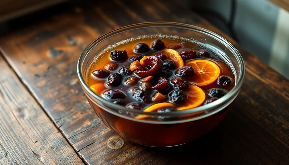 soak fruit overnight brandy