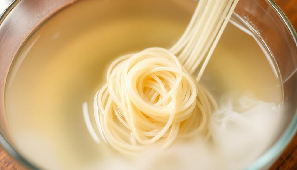 soak noodles in water