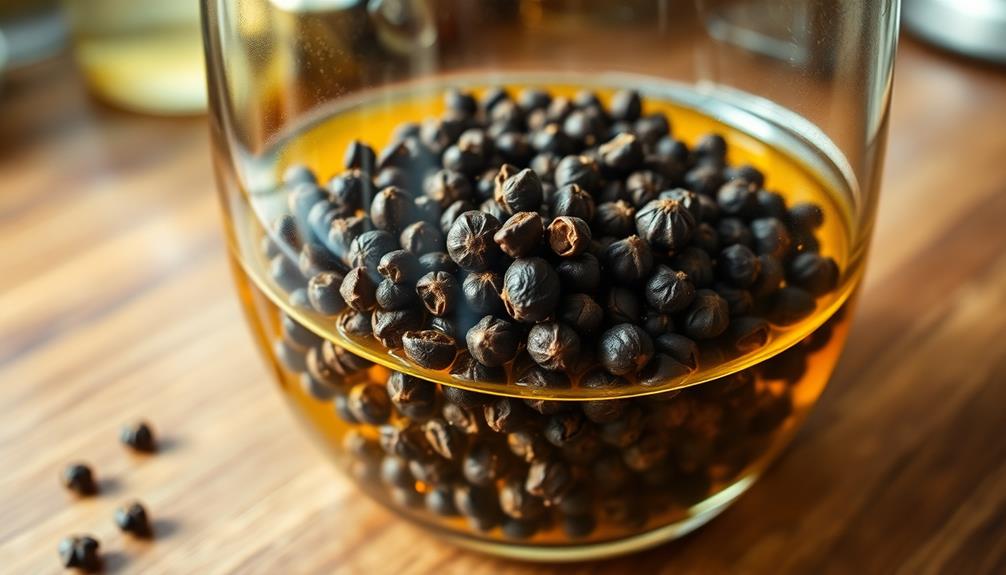 soak peppercorns in vinegar