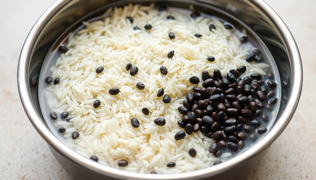 soak rice and lentils