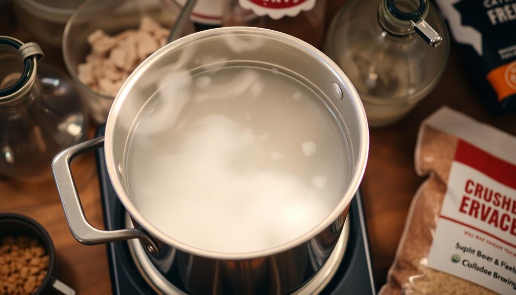 sparge using heated water