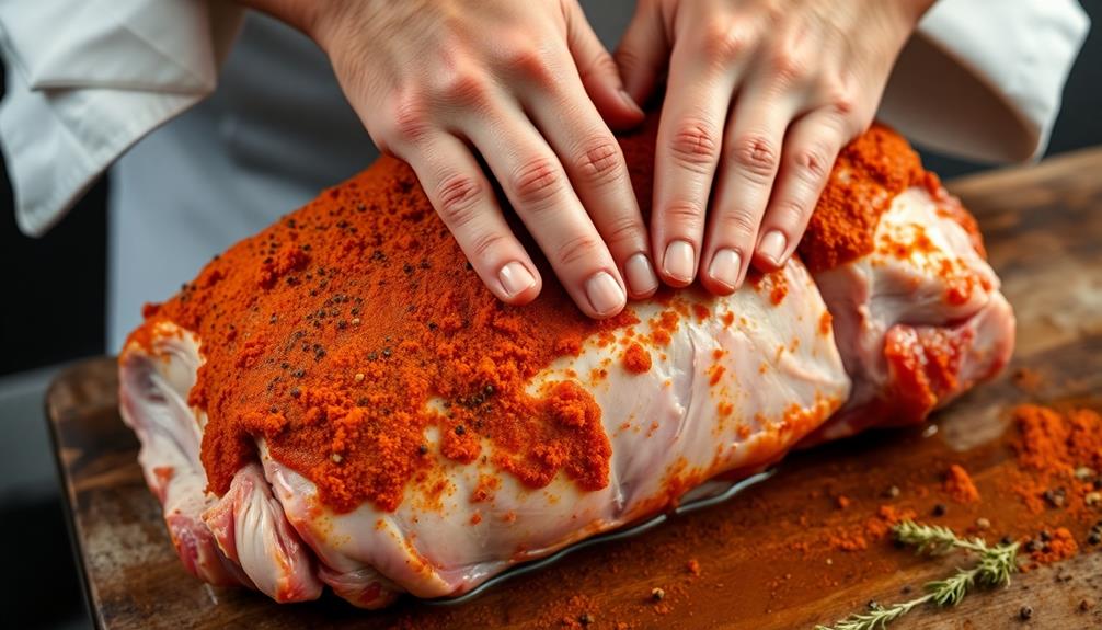 spice rubbed pork preparation