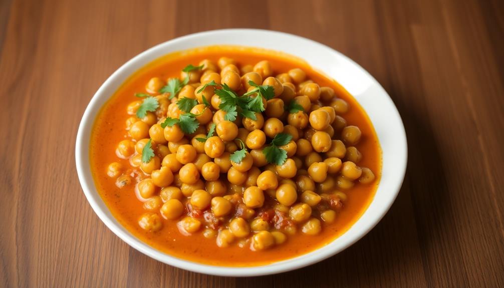 spiced chickpea curry dish