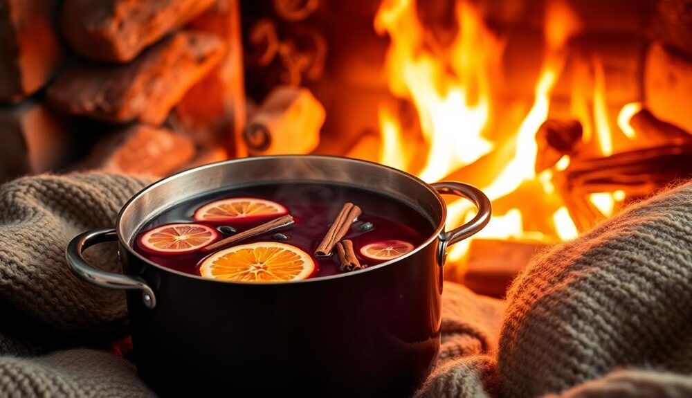 spiced warm wine beverage