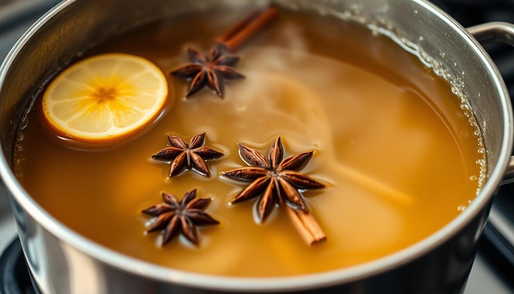 spices added simmering process