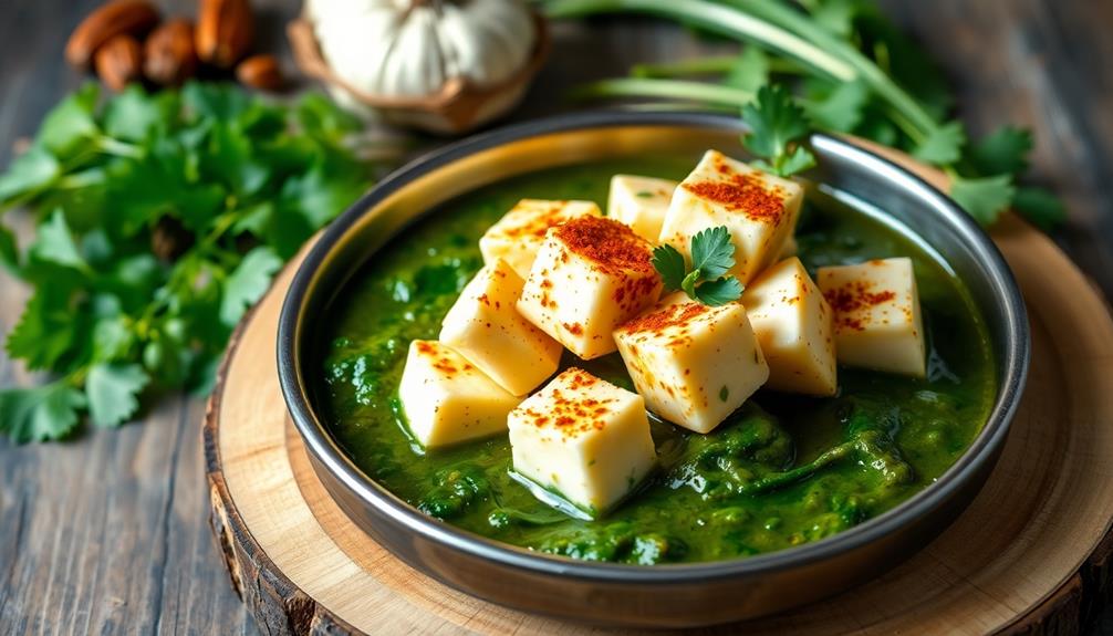 spinach cheese curry dish