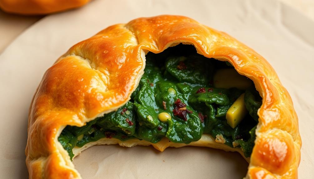 spinach filled savory pastries