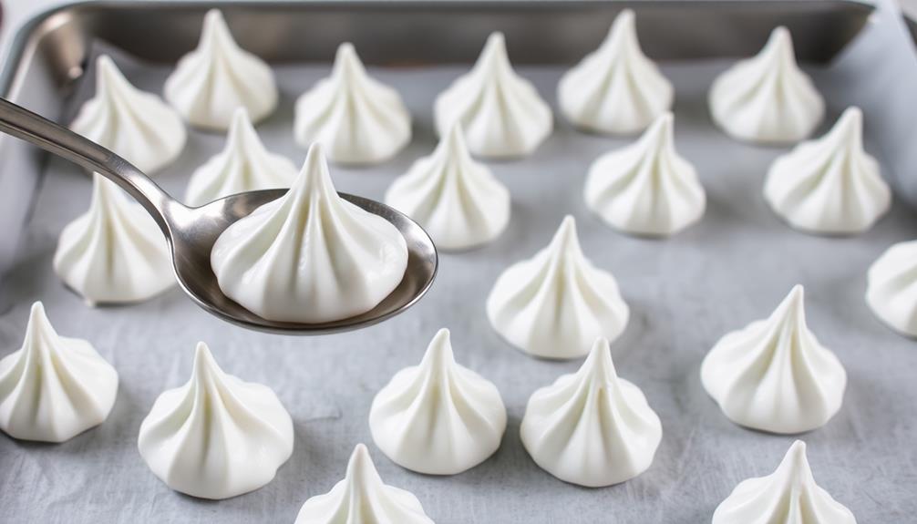 spoon meringue onto sheet