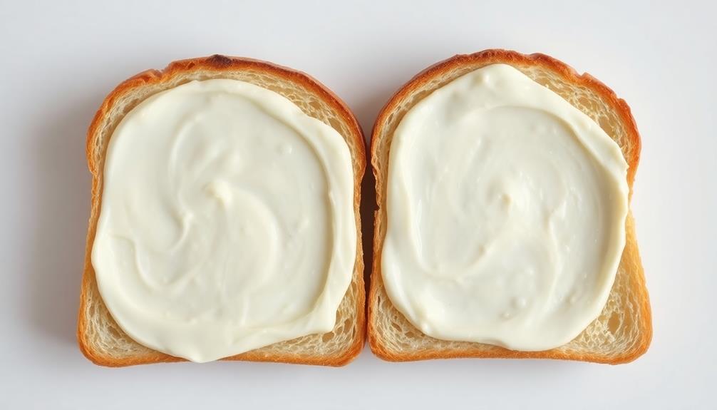 spread mayonnaise on toast