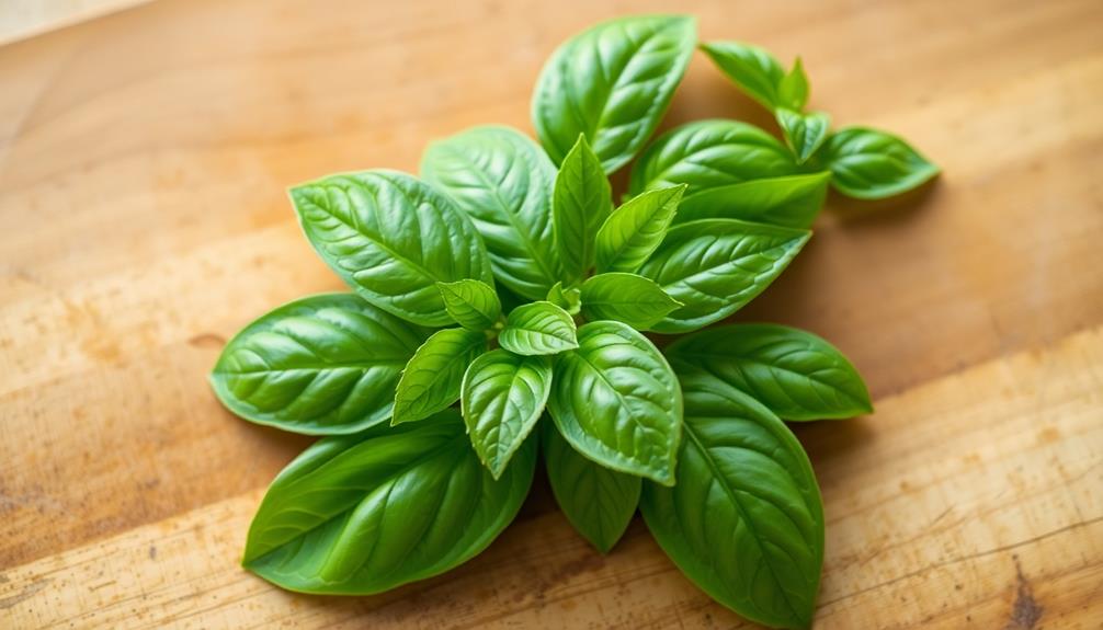 sprinkle fresh basil leaves