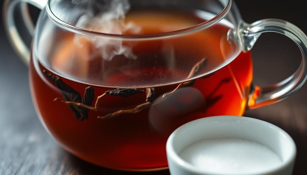 steeping tea with sugar