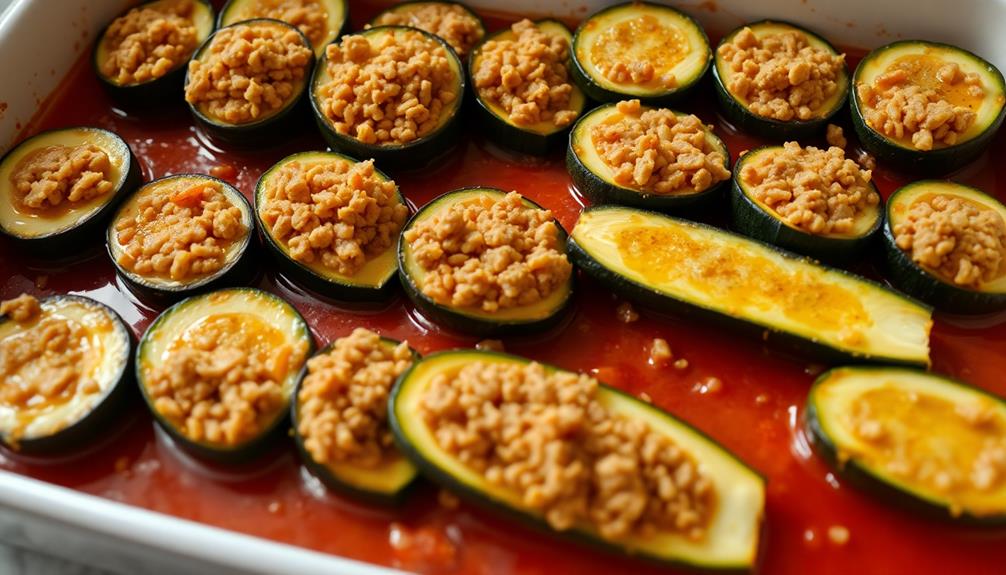 stuffed zucchini baking dish
