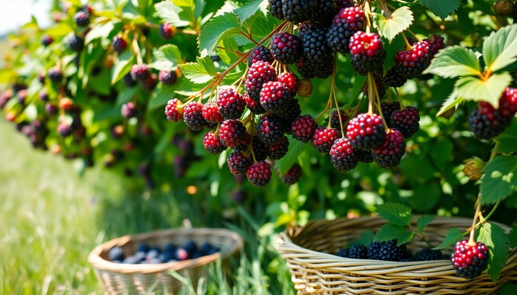 sunny morning blackberry harvest