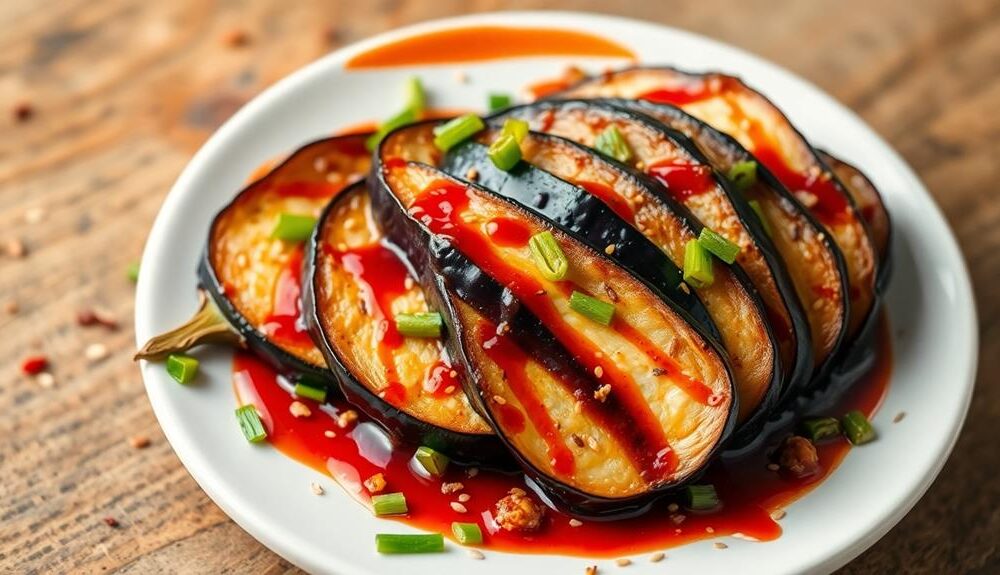 szechuan style spicy eggplant dish