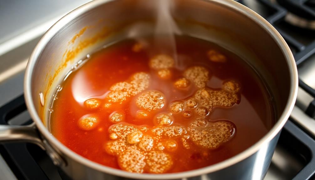 thicken sauce by reducing heat