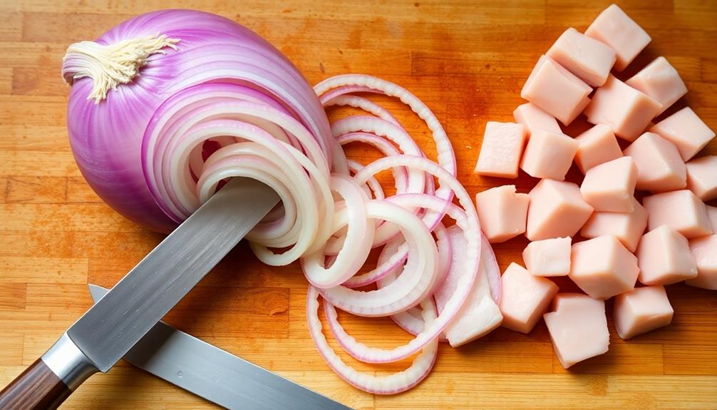 thinly slice onion chicken