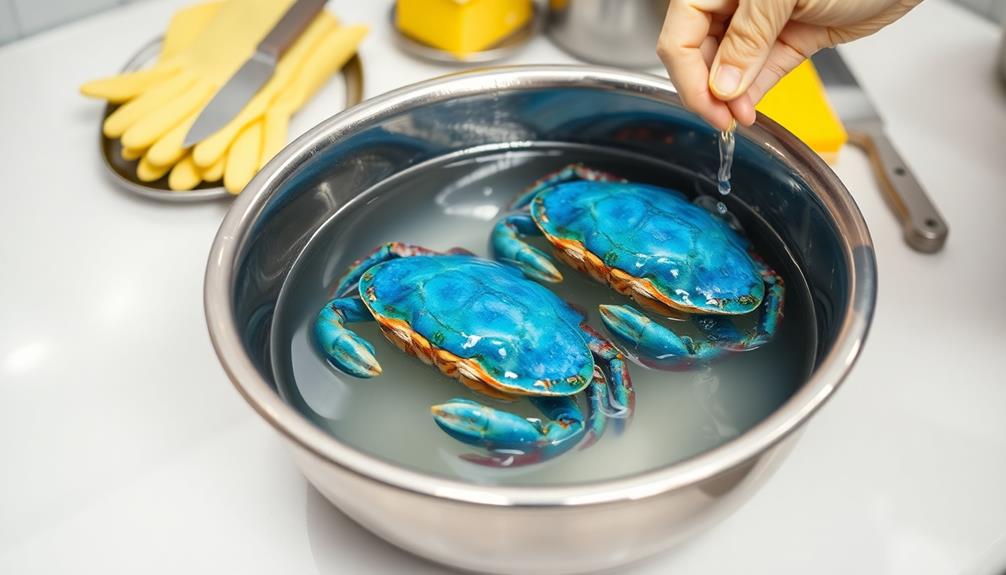 thoroughly clean the crabs