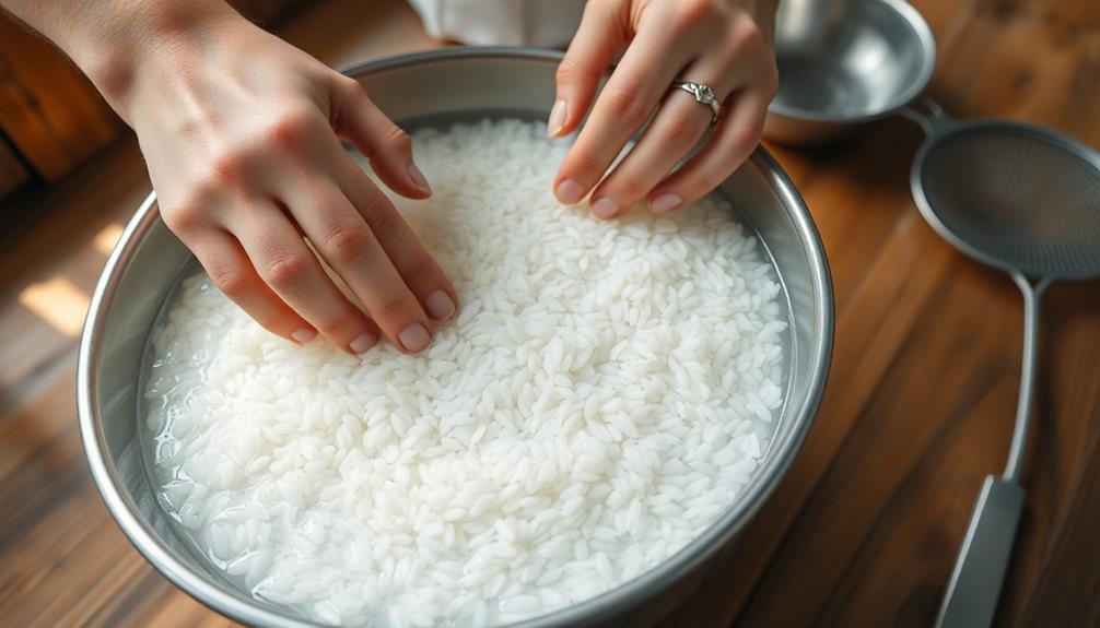 thoroughly rinse glutinous rice