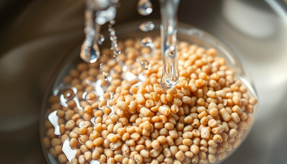 thoroughly rinse teff grains