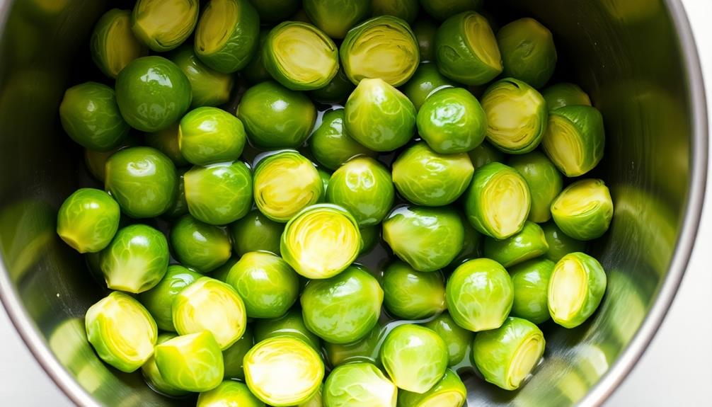toss brussels sprouts oil