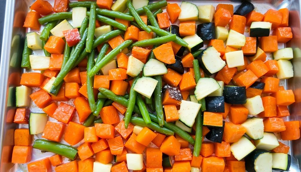 toss veggies with seasoning