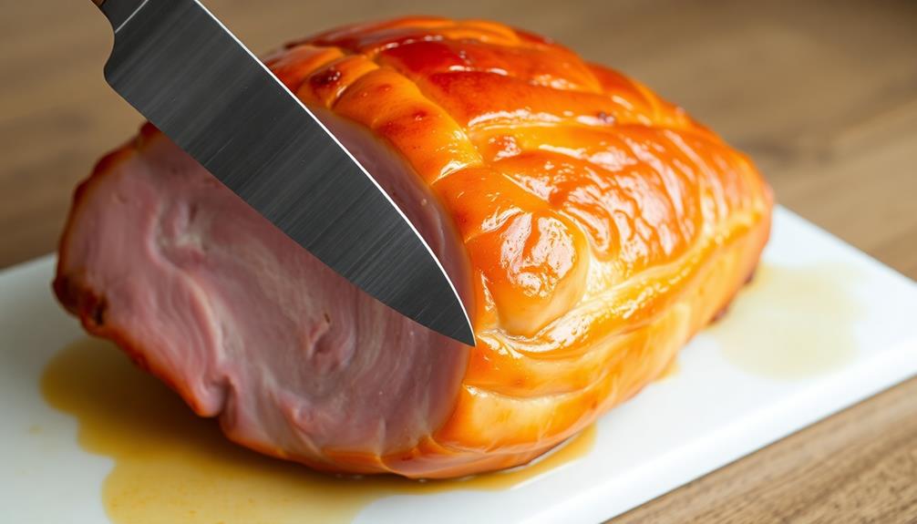 trimmed and scored ham
