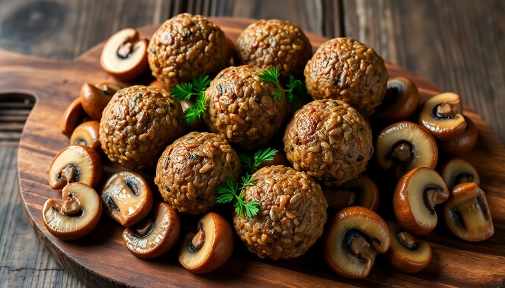 vegetarian lentil mushroom balls