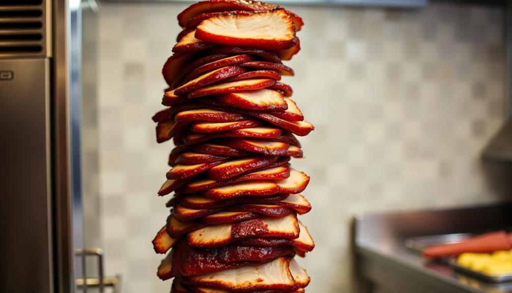 vertical spit pork roasting