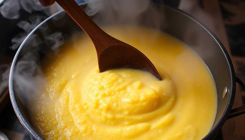 vigorously stir cornmeal mixture