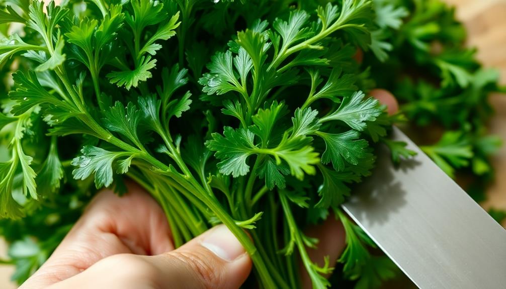 wash and chop parsley