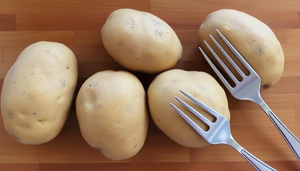 wash and pierce potatoes