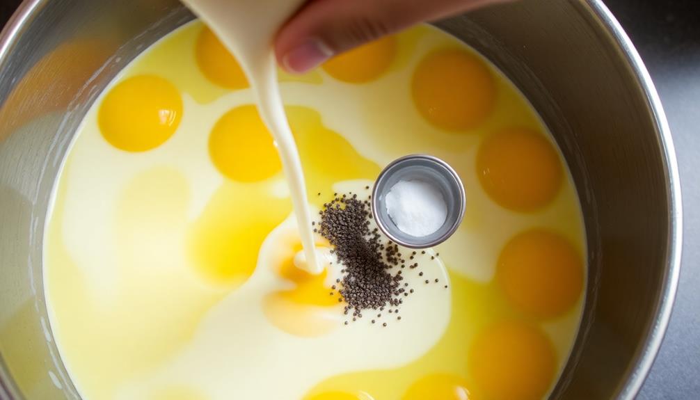 whisk eggs milk seasonings