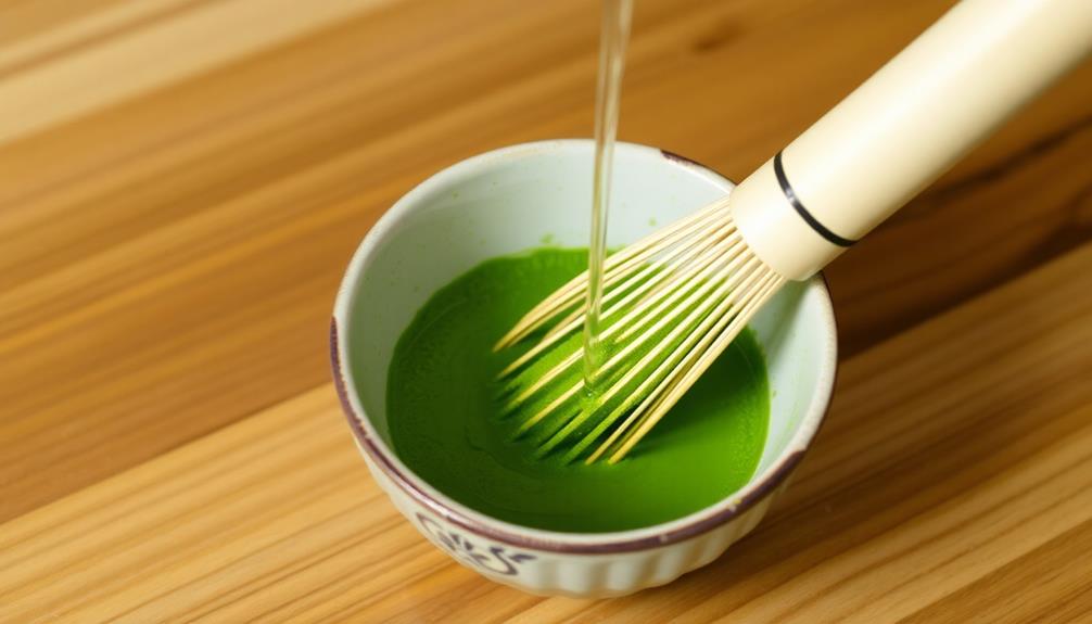 whisk matcha with water