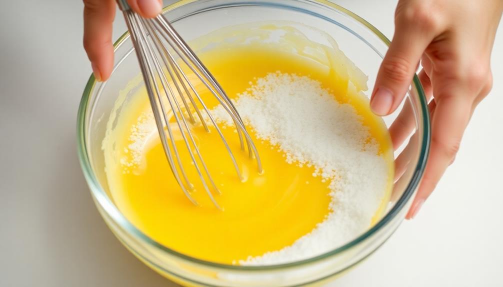 whisk yolks and sugar