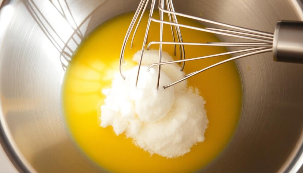 whisk yolks and sugar