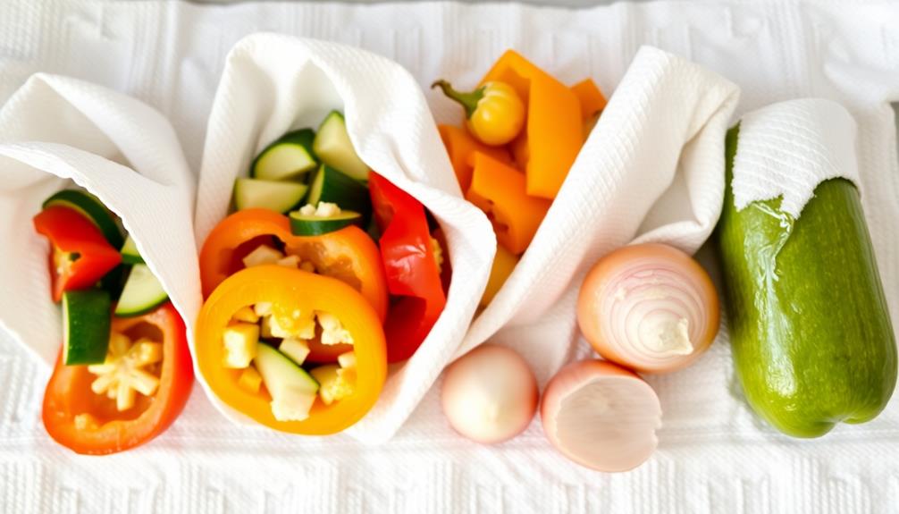 wrap produce with towels