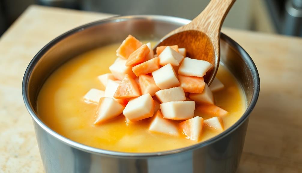 add crab meat broth