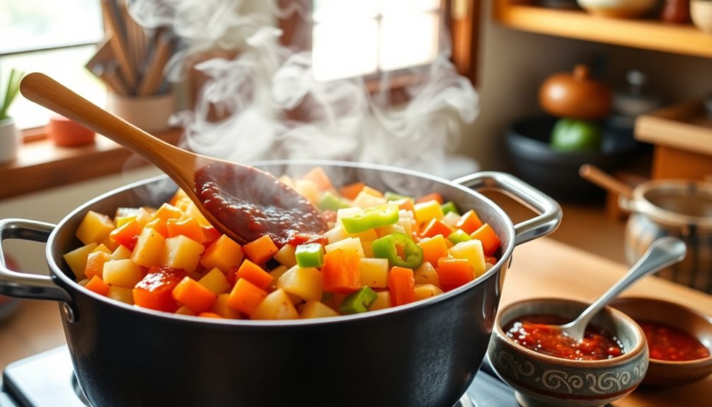 add gochujang stir